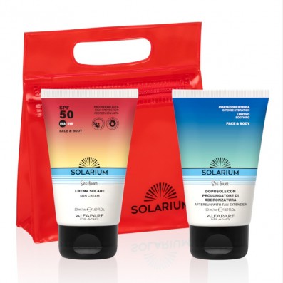 SOLARIUM TRAVEL SET SPF50 - Protector solar SPF50 50 ml + Aftersun con prolongador del bronceado 50 ml 