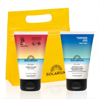 SOLARIUM TRAVEL SET SPF15 - protector solar SPF15 50 ml + Aftersun con prolongador del bronceado 50 ml 